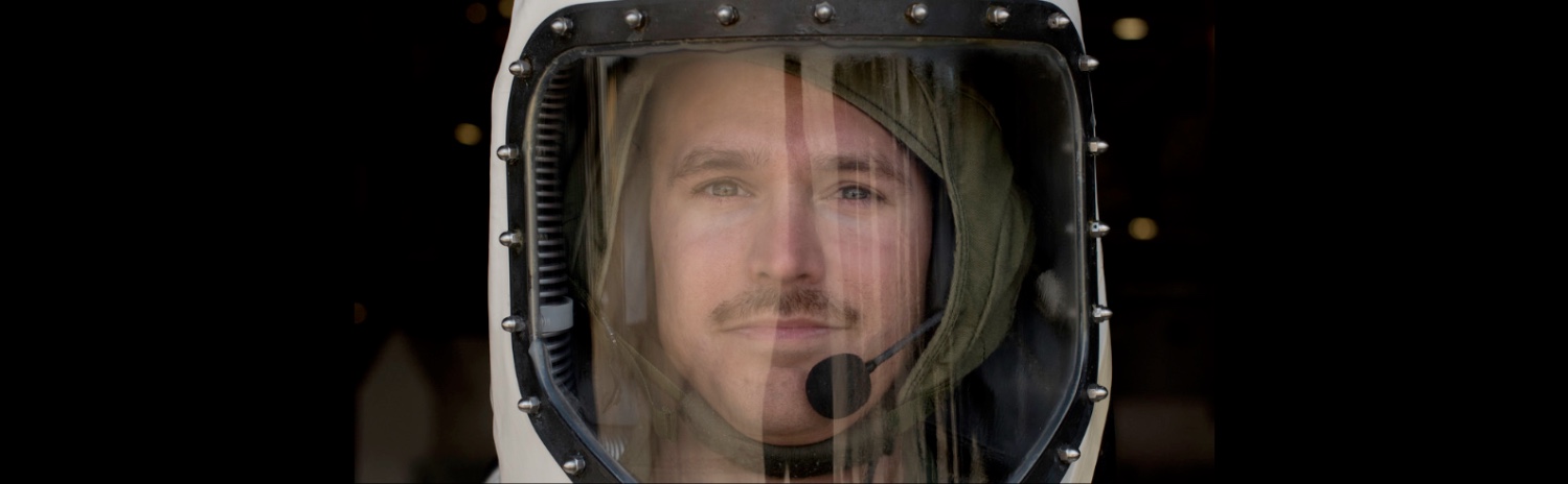 Face of a space pilot