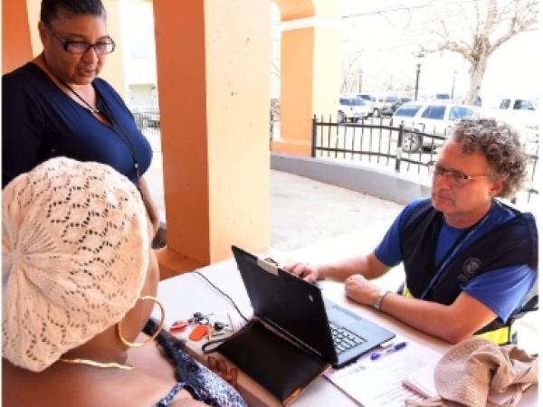 FEMA workers helping people